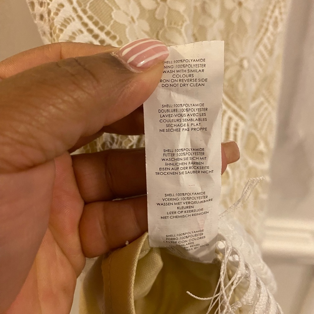 Nasty Gal White Eyelash Lace Long Sleeve Dress - Picture 6 of 7